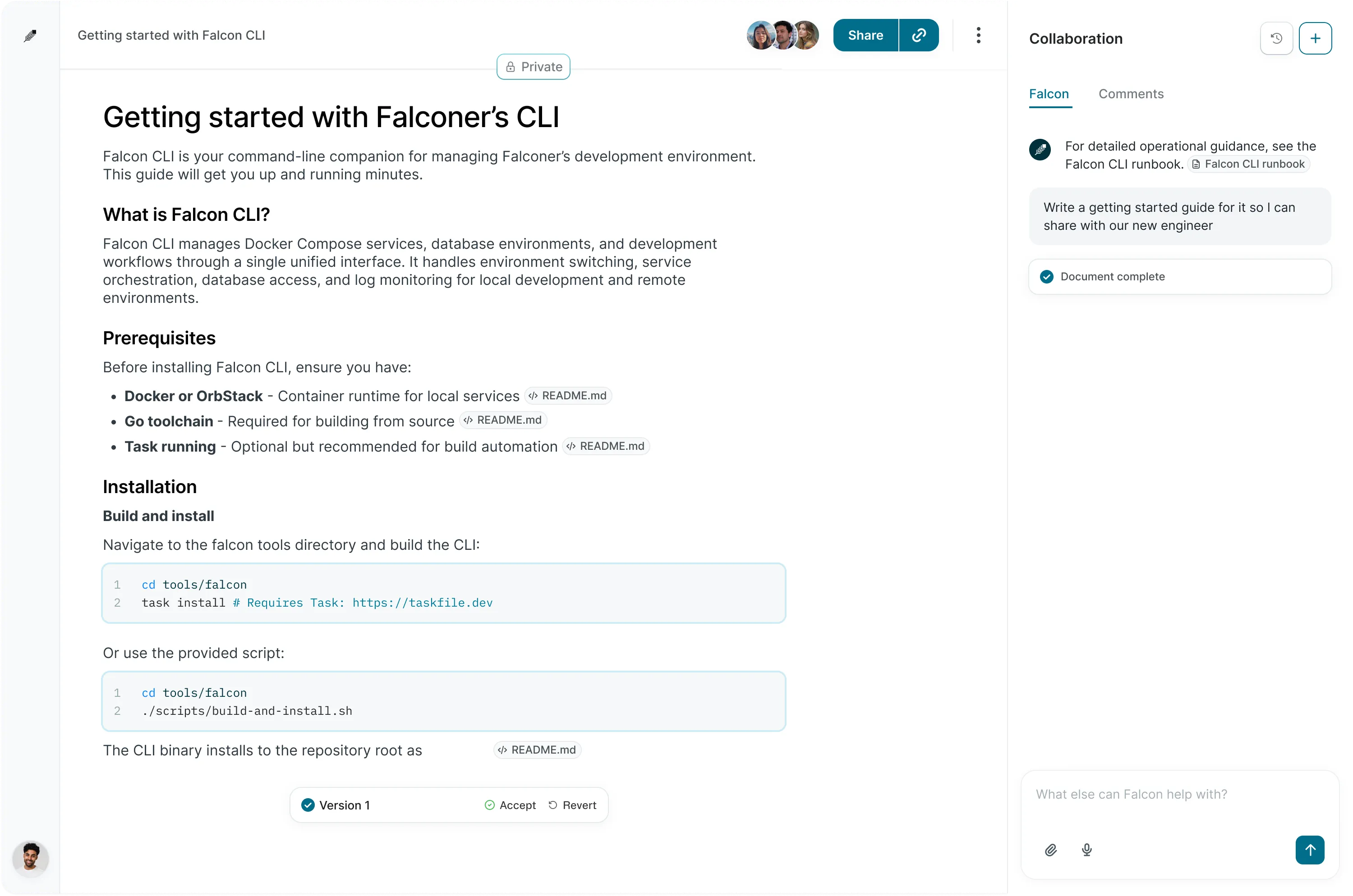 Falconer app