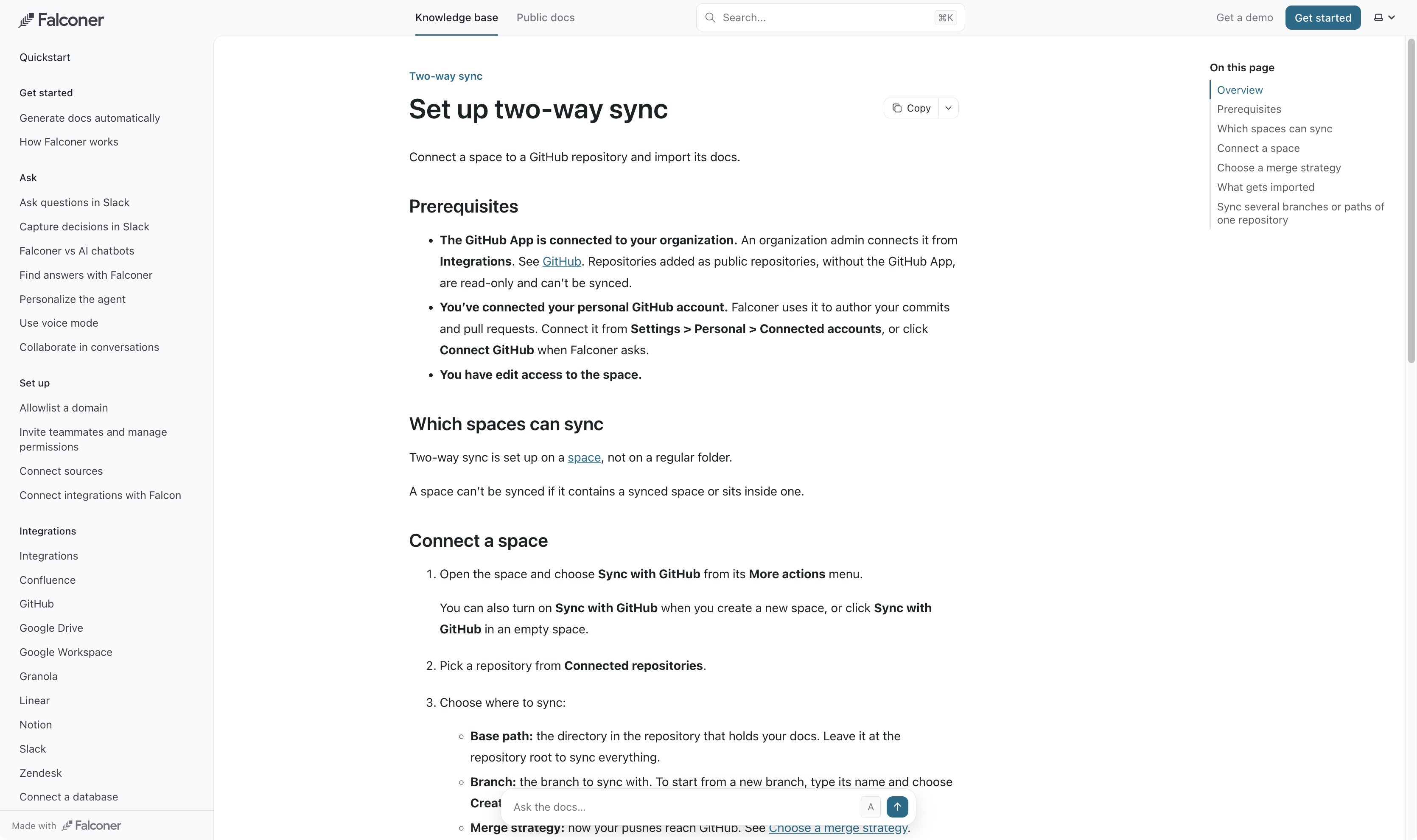 A published site with header tabs, a sidebar anchor, and groups